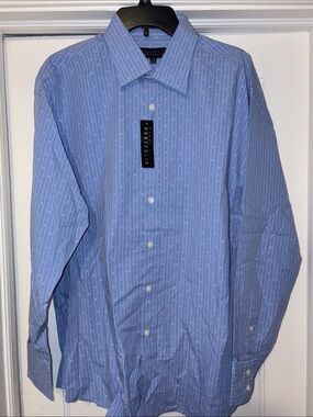Perry Ellis Blue Pinstripe Dress Shirt